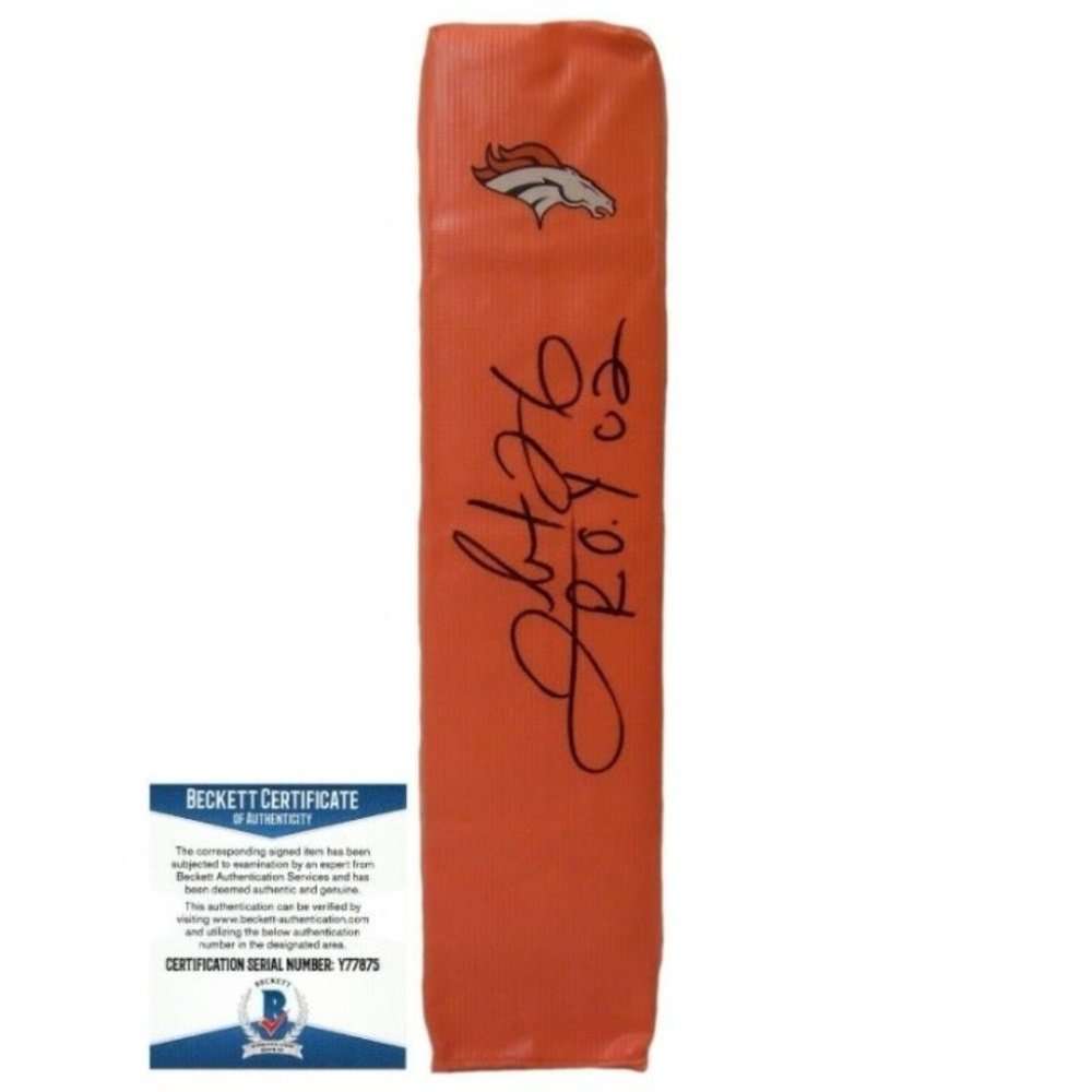 Clinton Portis Signed Broncos End Zone Football Pylon Proof Beckett Autographed